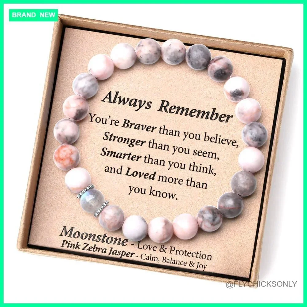 Handmade Crystal Bracelet with Encouragement Card for Girls